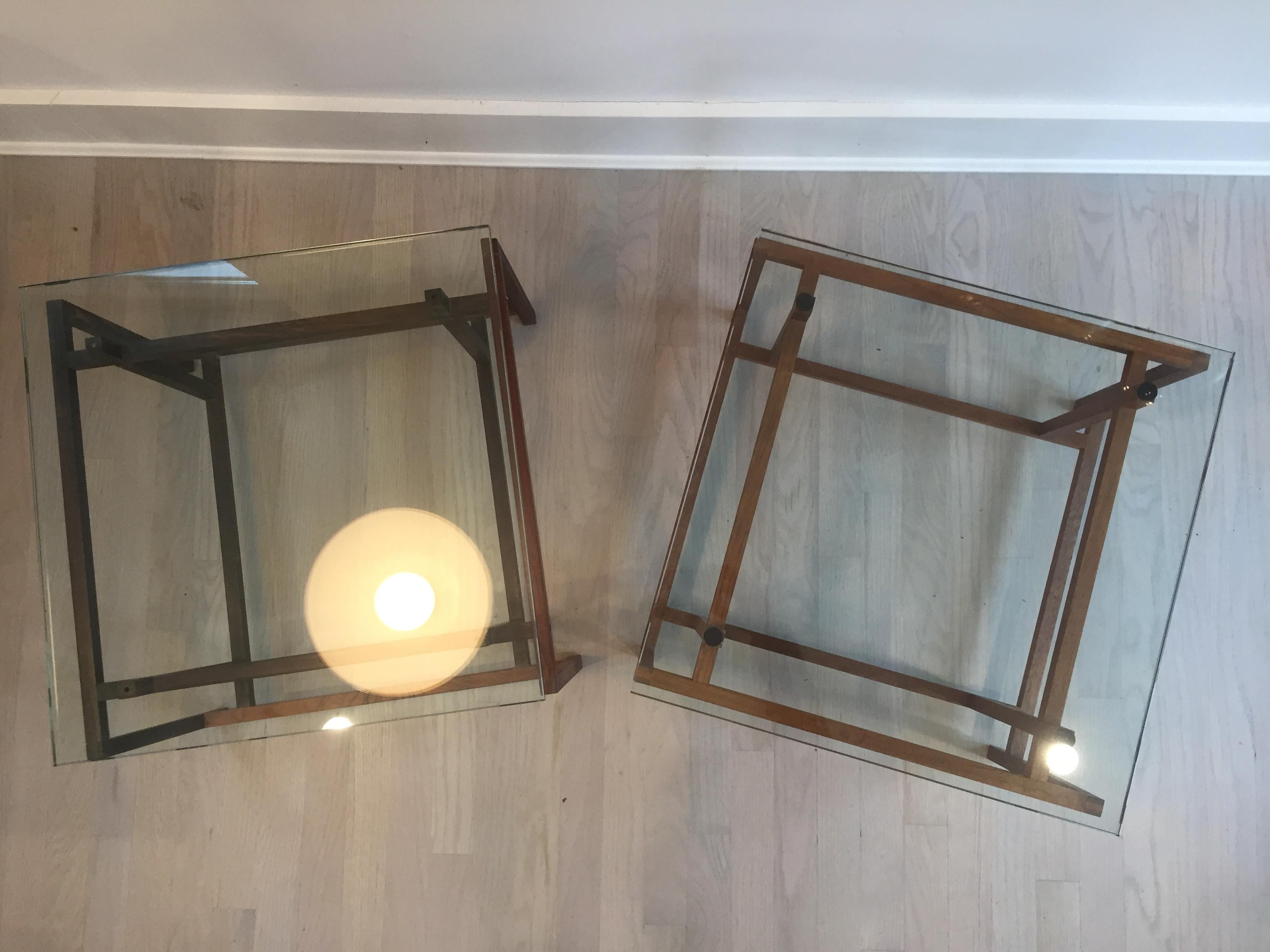Glass Pair of Henning Norgaard 1960s Danish Modern Side Tables for Komfort For Sale