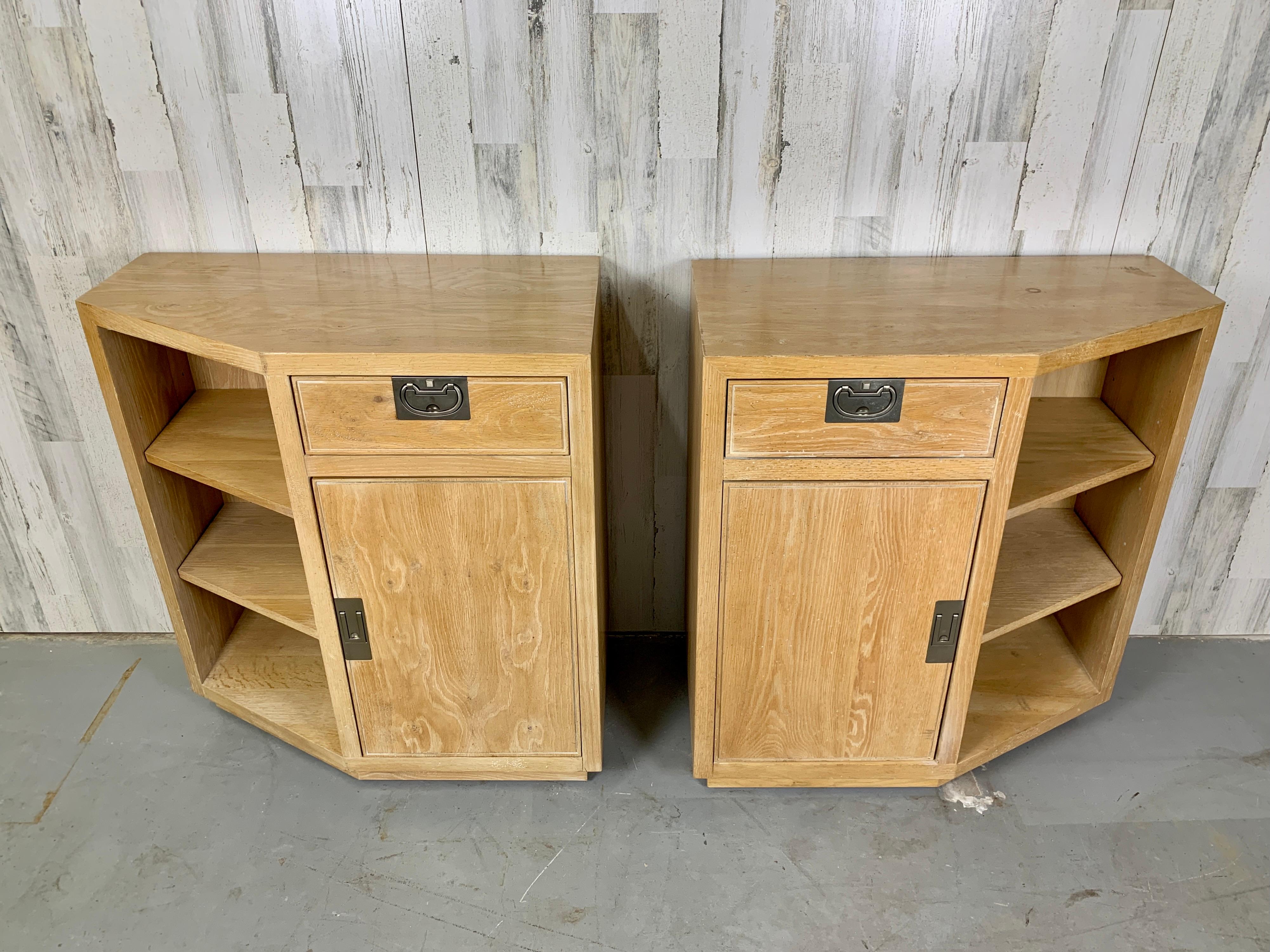 Cerused Pair of Henredon Bel Air Collection Cabinets