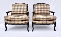 Pair of Henredon French Louis XV Bergere Chairs