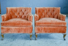 Pair of Henredon Hollywood Regency Style chairs ca, 1970's