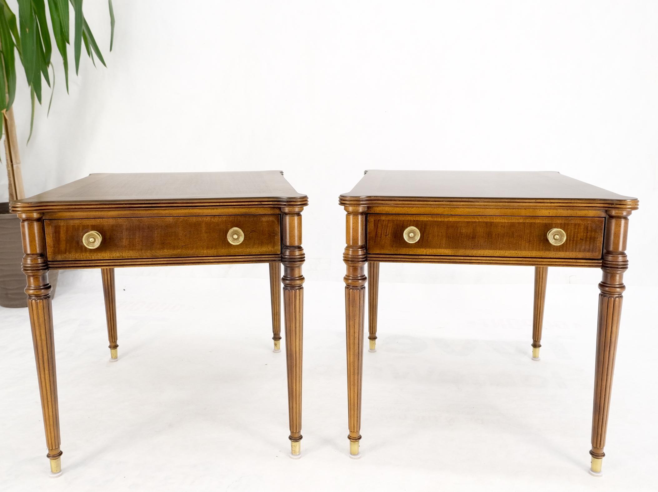 Pair of Henredon Lacquered One Drawer End Side Tables Nightstands Mint! 11