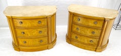 Pair of Henredon Satin Wood 3 Drawer Bachelor Chests Dressers MINT!