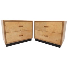 Pair of Henredon Scene Two Burl Wood Nightstands