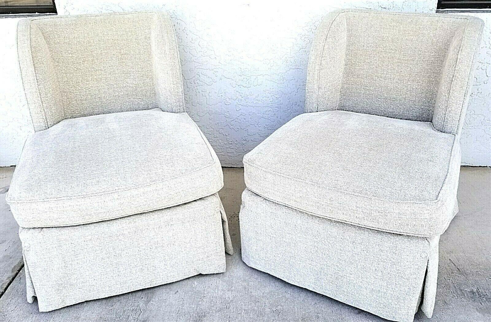 American Pair of Henredon Upholstery Collection Swivel Chairs