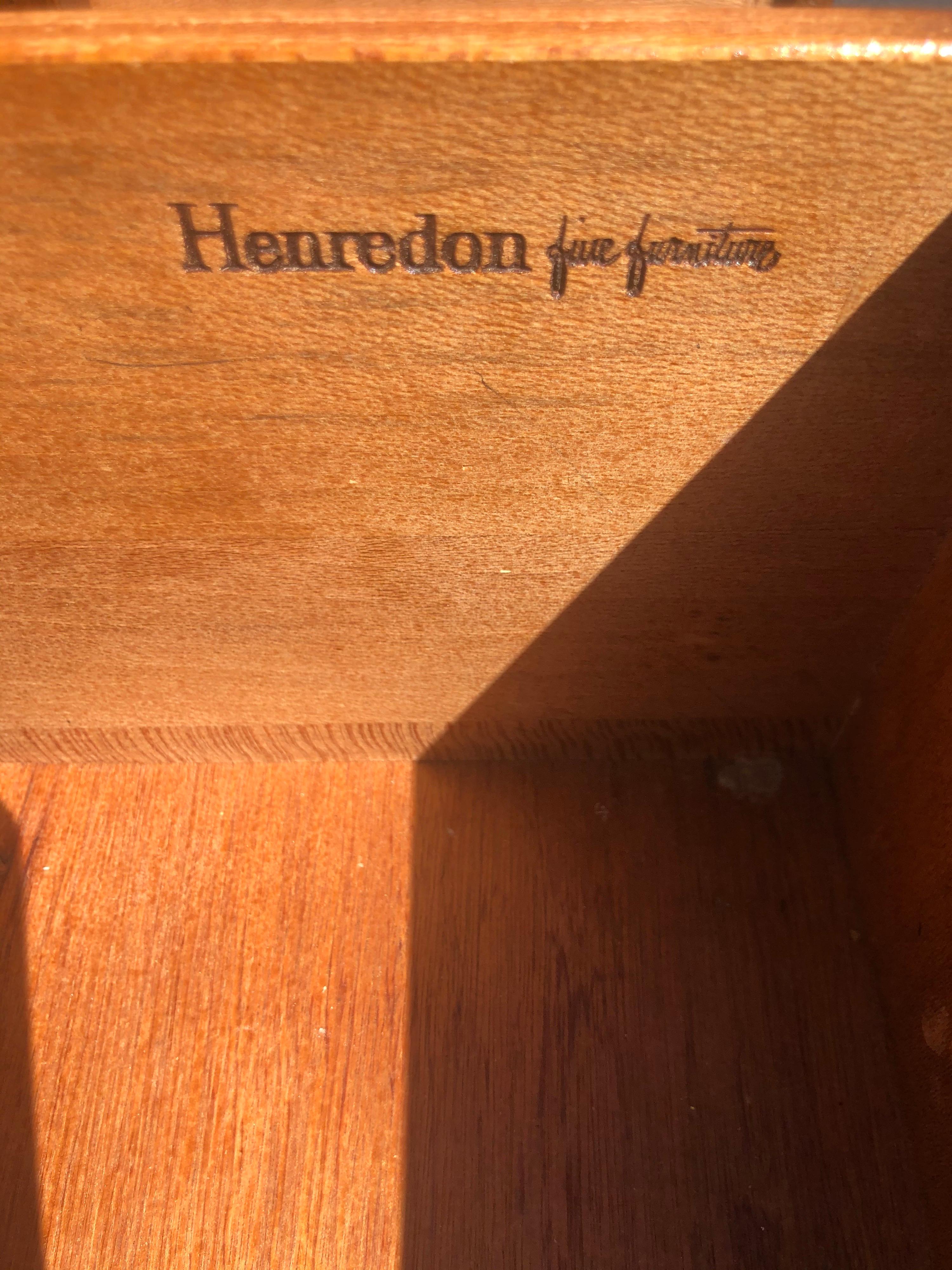 Pair of Henredon Walnut Campaign Nightstands 4