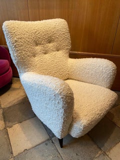 Pair of Henri Caillon Armchairs for Erton, France, 1950s