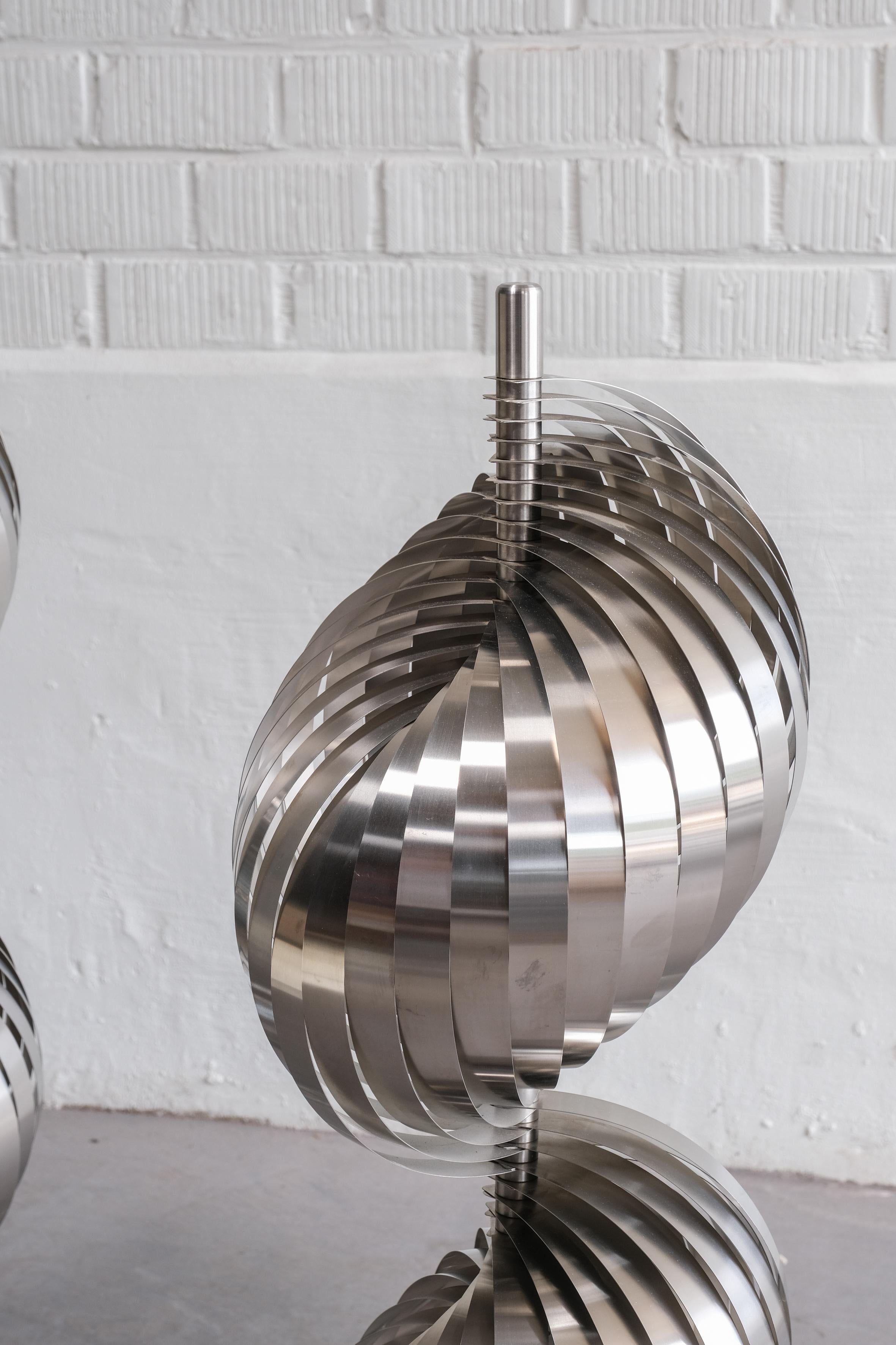 Pair of Henri Mathieu metal spiral floorlamps from the 70ties 4