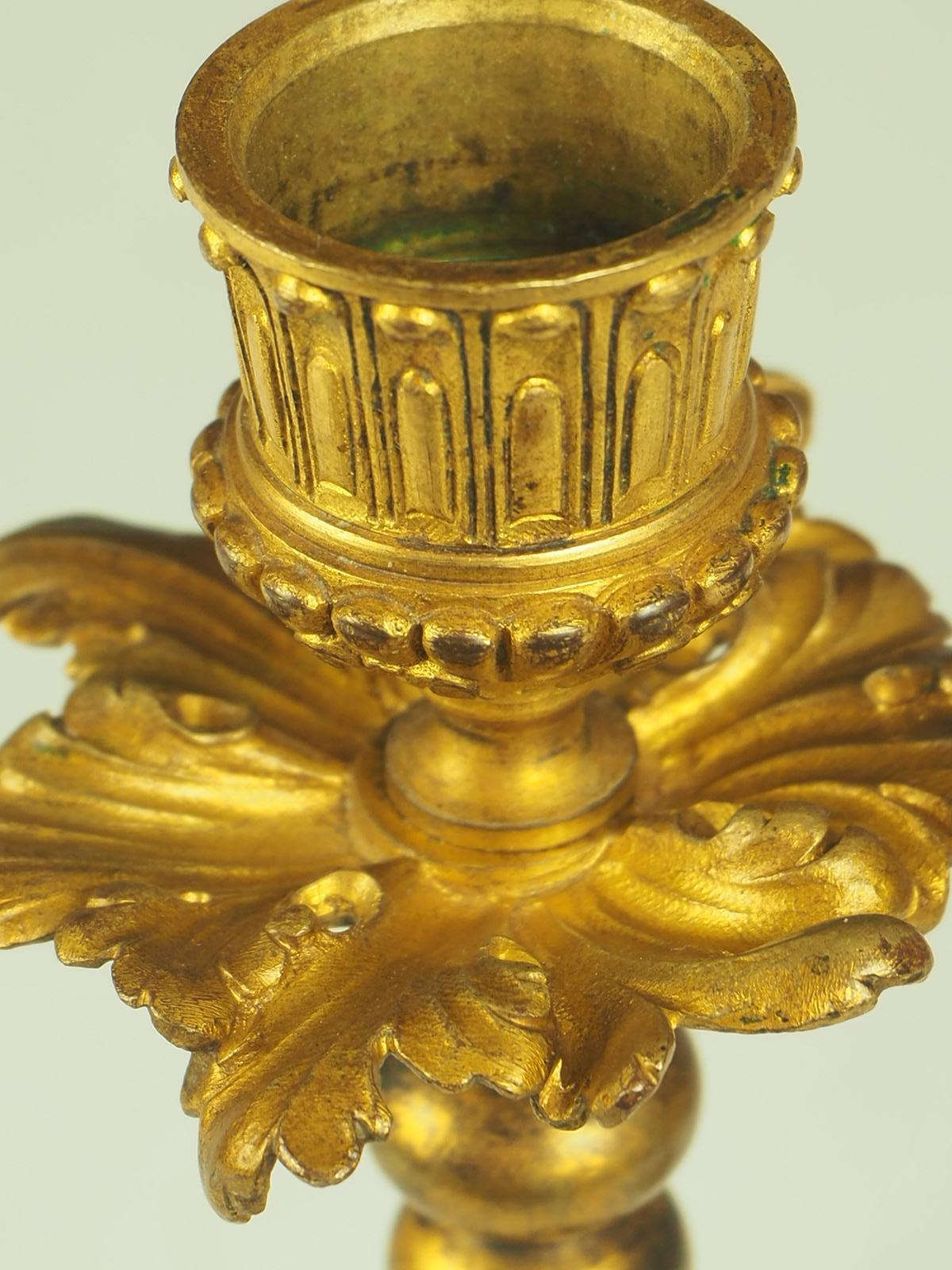 Pair of Henri Picard Gilt Bronze Candlesticks, circa 1850 In Good Condition In Lincoln, GB