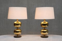 Paar Henrik Blomqvist Tischlampen aus Messing, Stilarmatur Tranås, Schweden, 1960er Jahre