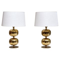 Pair of Henrik Blomqvist Brass Table Lamps, Stilarmatur Tranås, Sweden, 1960s