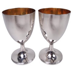 Pair of Henry Chawner English Georgian Neoclassical Goblets, 1793