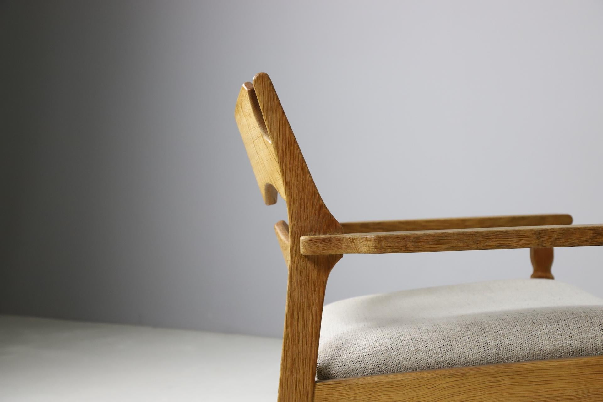 Upholstery Pair of Henry Kjaernulf 'Razor Blade' Chairs in Patinated Oak, Denmark, 1960s