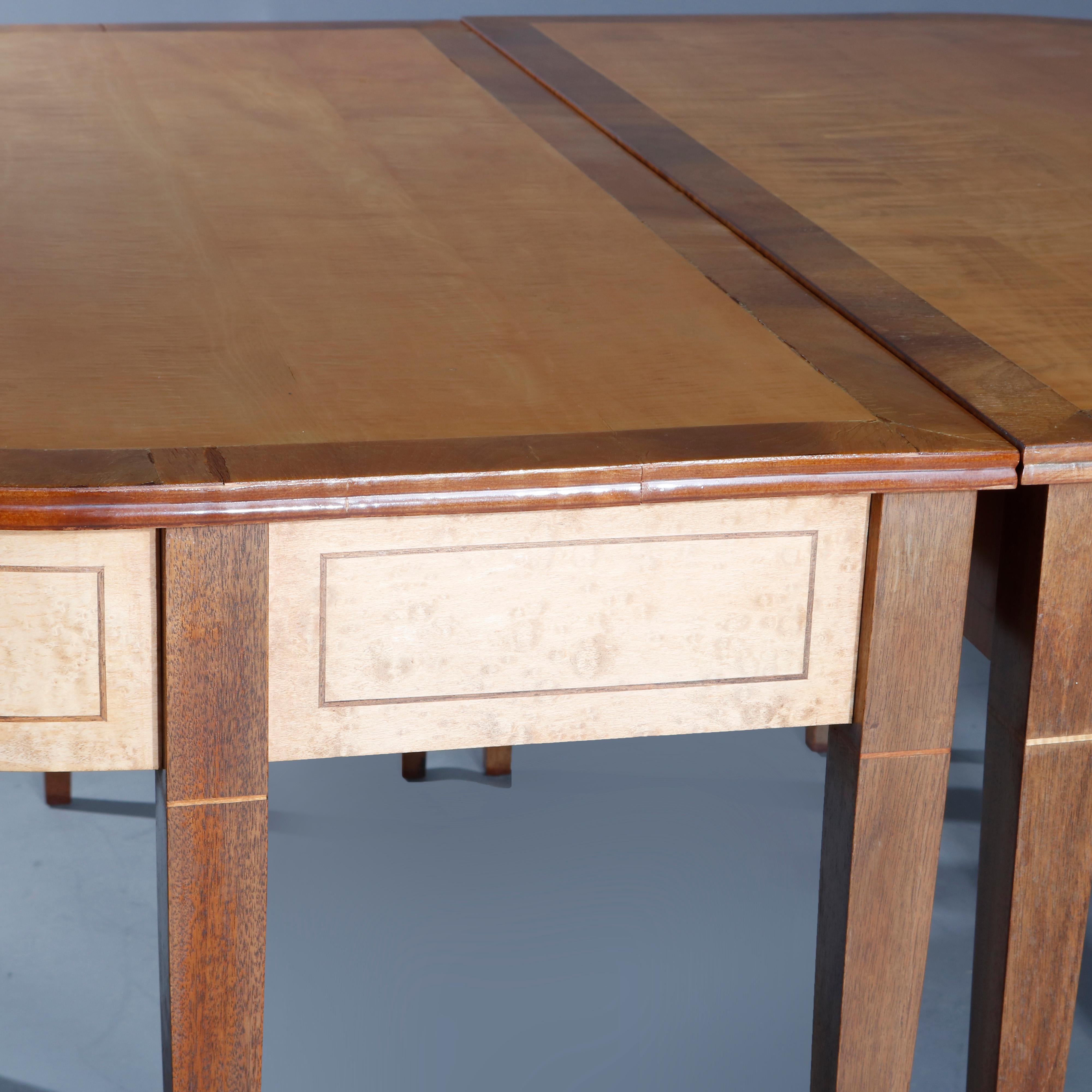 Pair of Hepplewhite Bird’s-Eye and Tiger Maple Banded Mahogany Game Tables 5