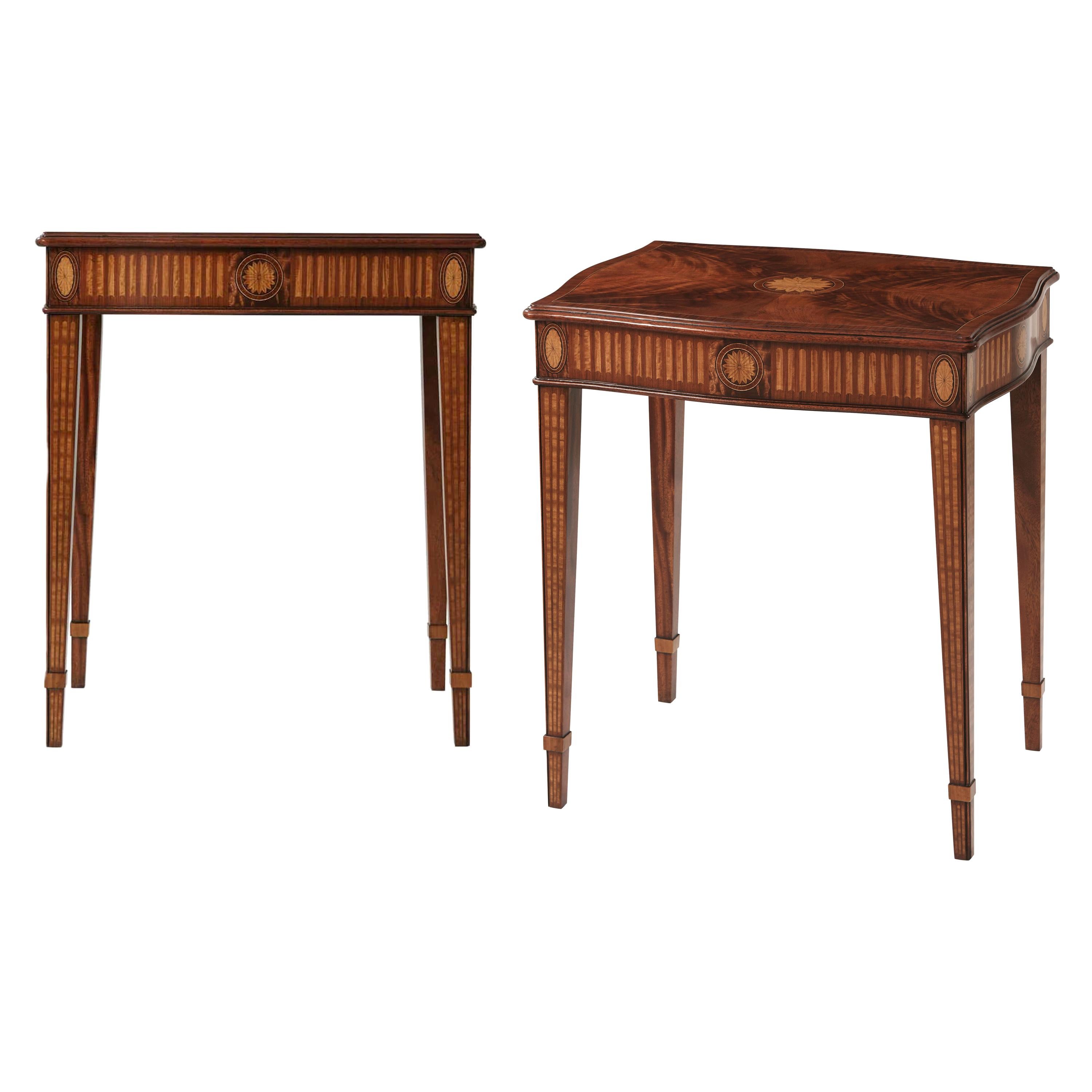 Pair of Hepplewhite Style Side Tables For Sale