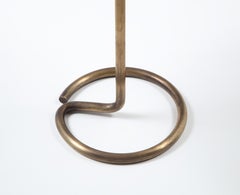 Paire de tables d'appoint Herbst pour Stablet en laiton et chêne, France, années 1950