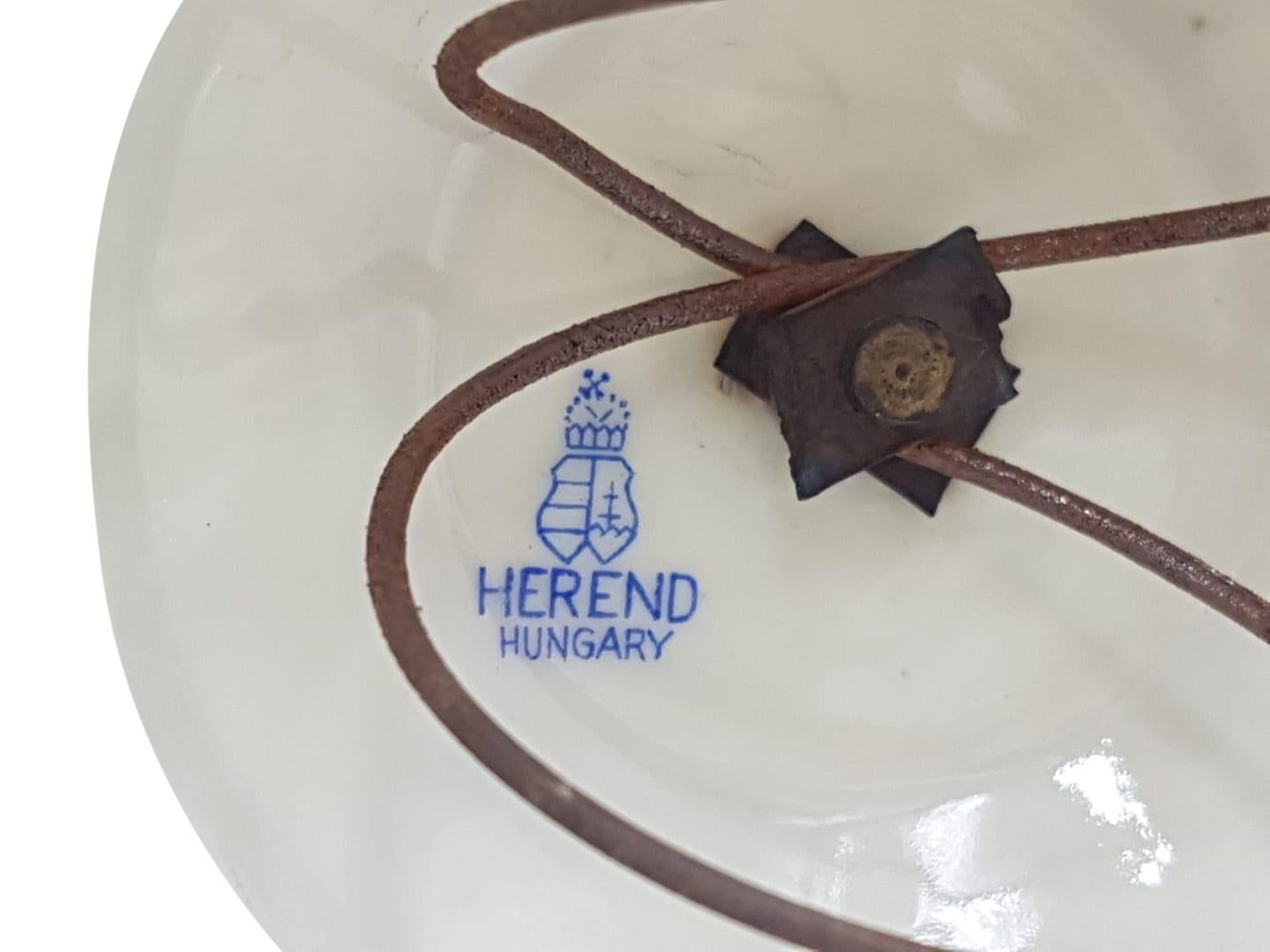 Hungarian Pair of Herend Porcelain Candelabras, Hand Painted, 1920 For Sale