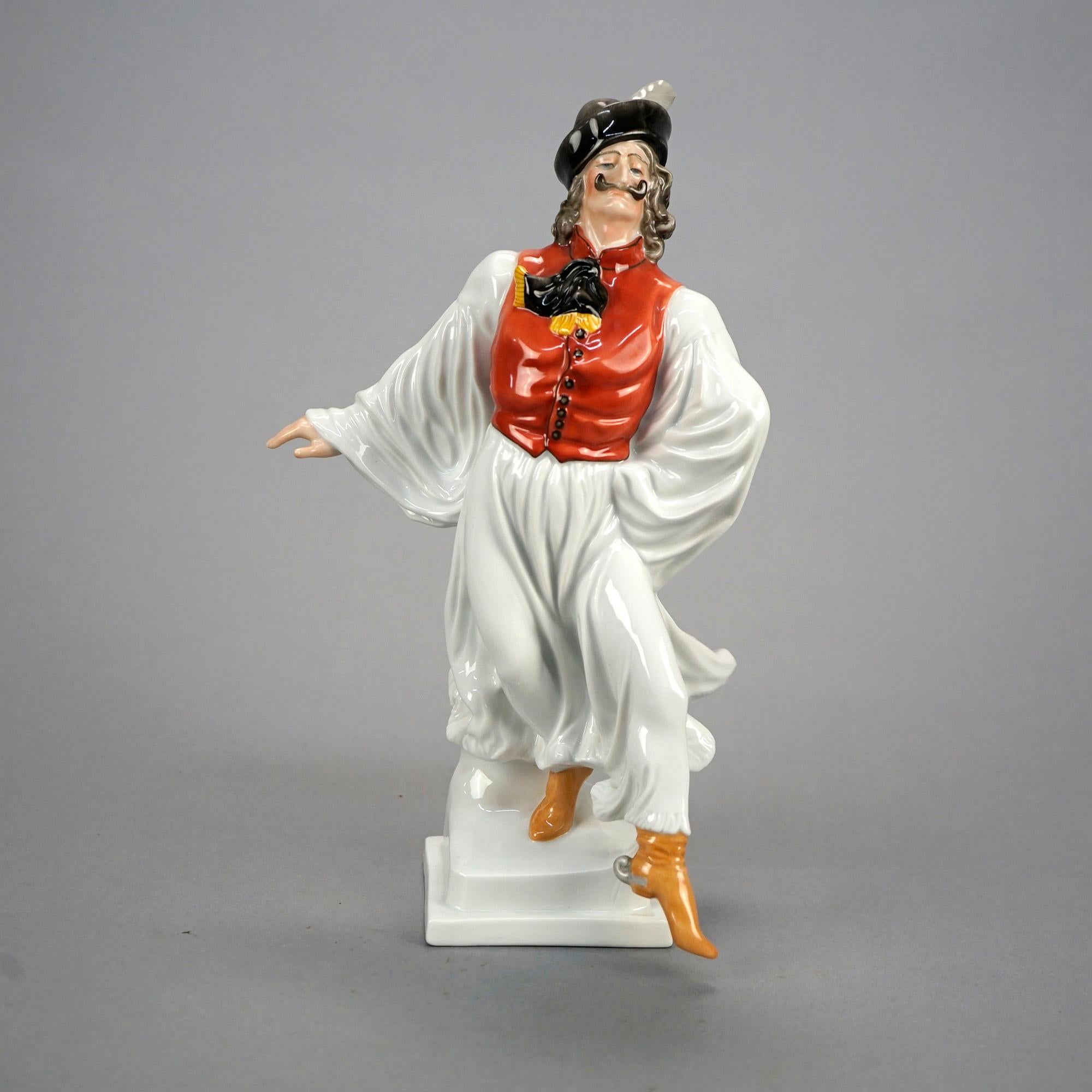 Pair of Herend Porcelain Figures, Hungarian Folk Dancers, 20th C In Good Condition In Big Flats, NY