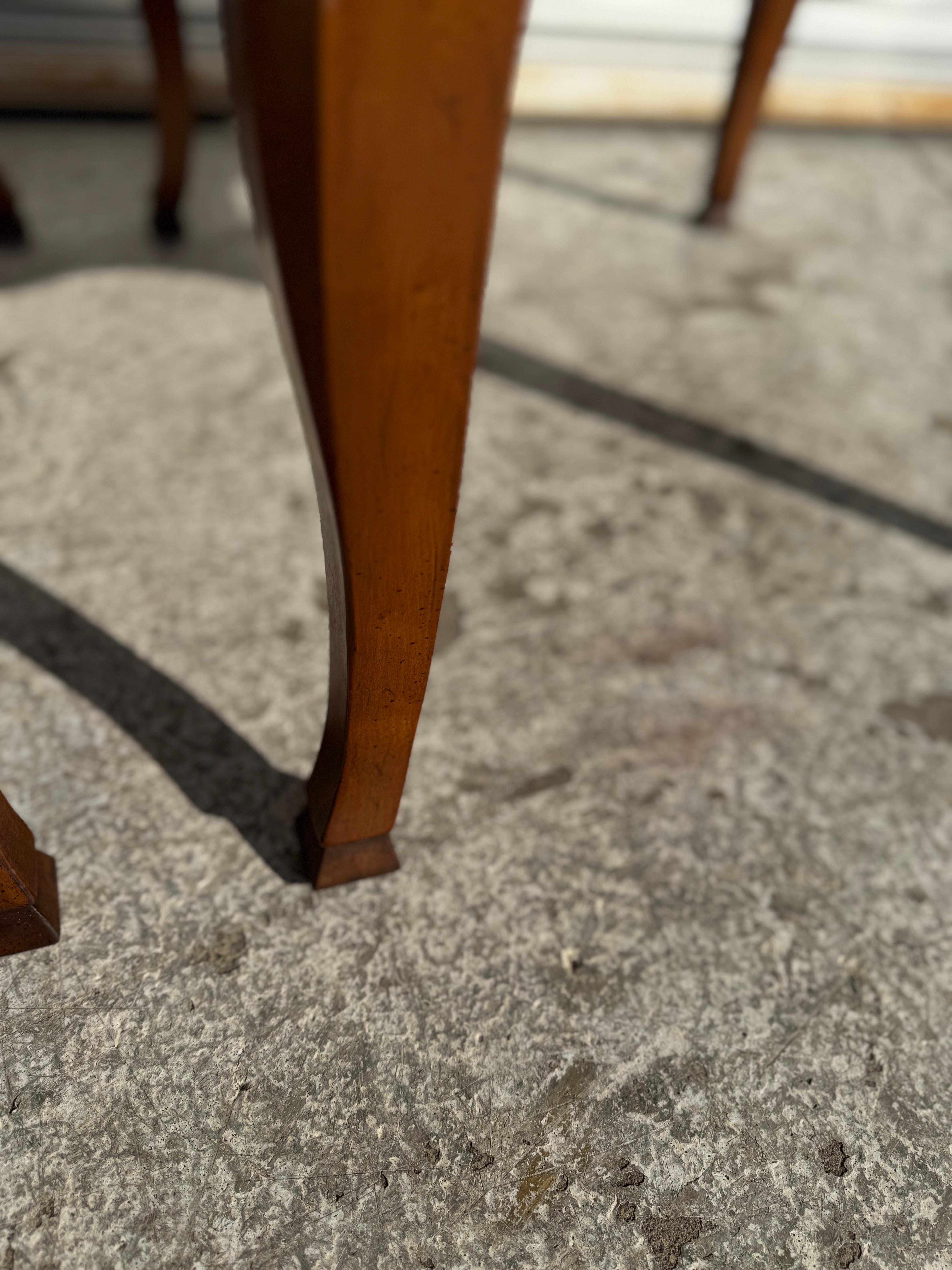 American Pair of Heritage Furniture Parquet Top Hollywood Regency Walnut End Tables For Sale