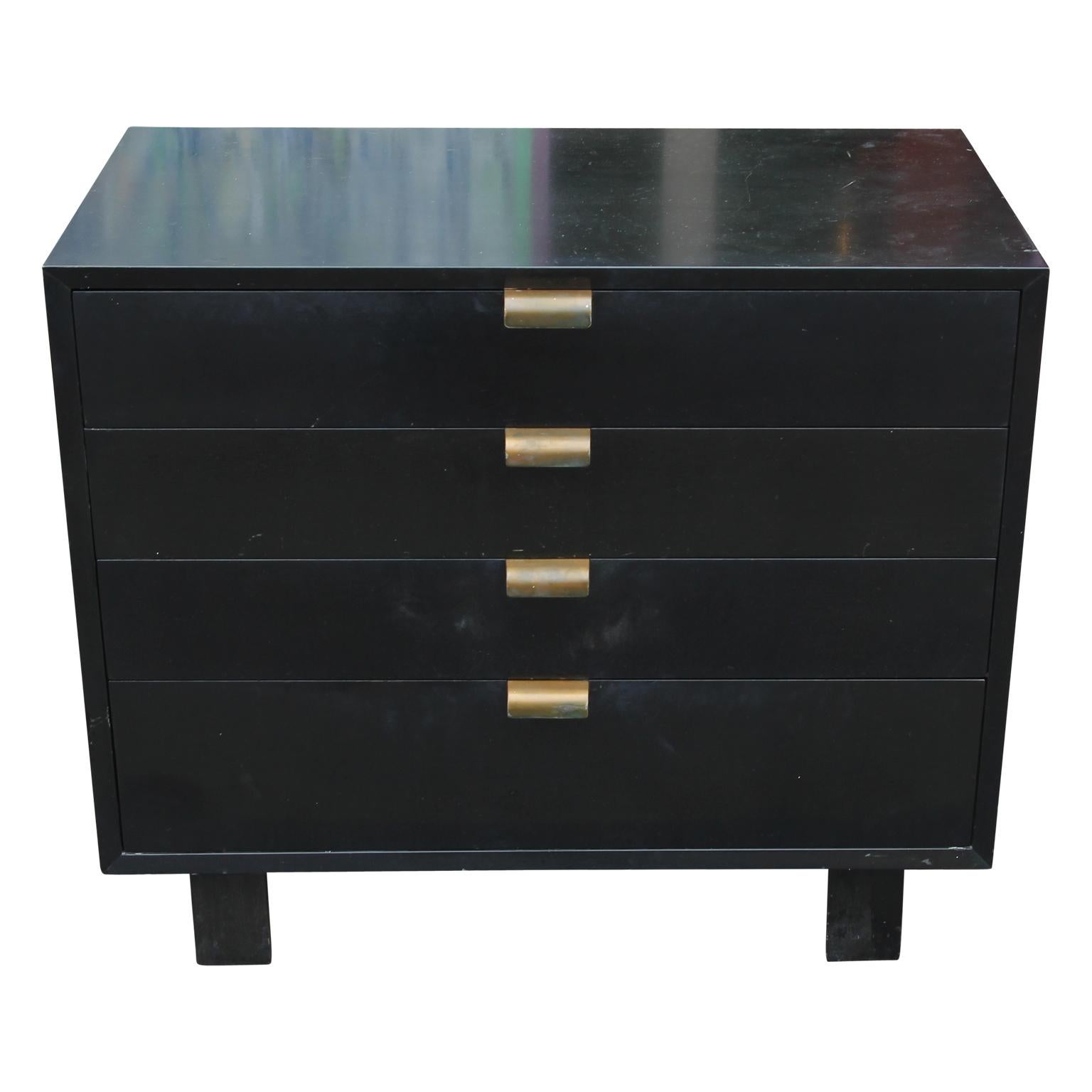 American Pair of Herman Miller Black Finished Mid-Century Modern Chests by George Nelson