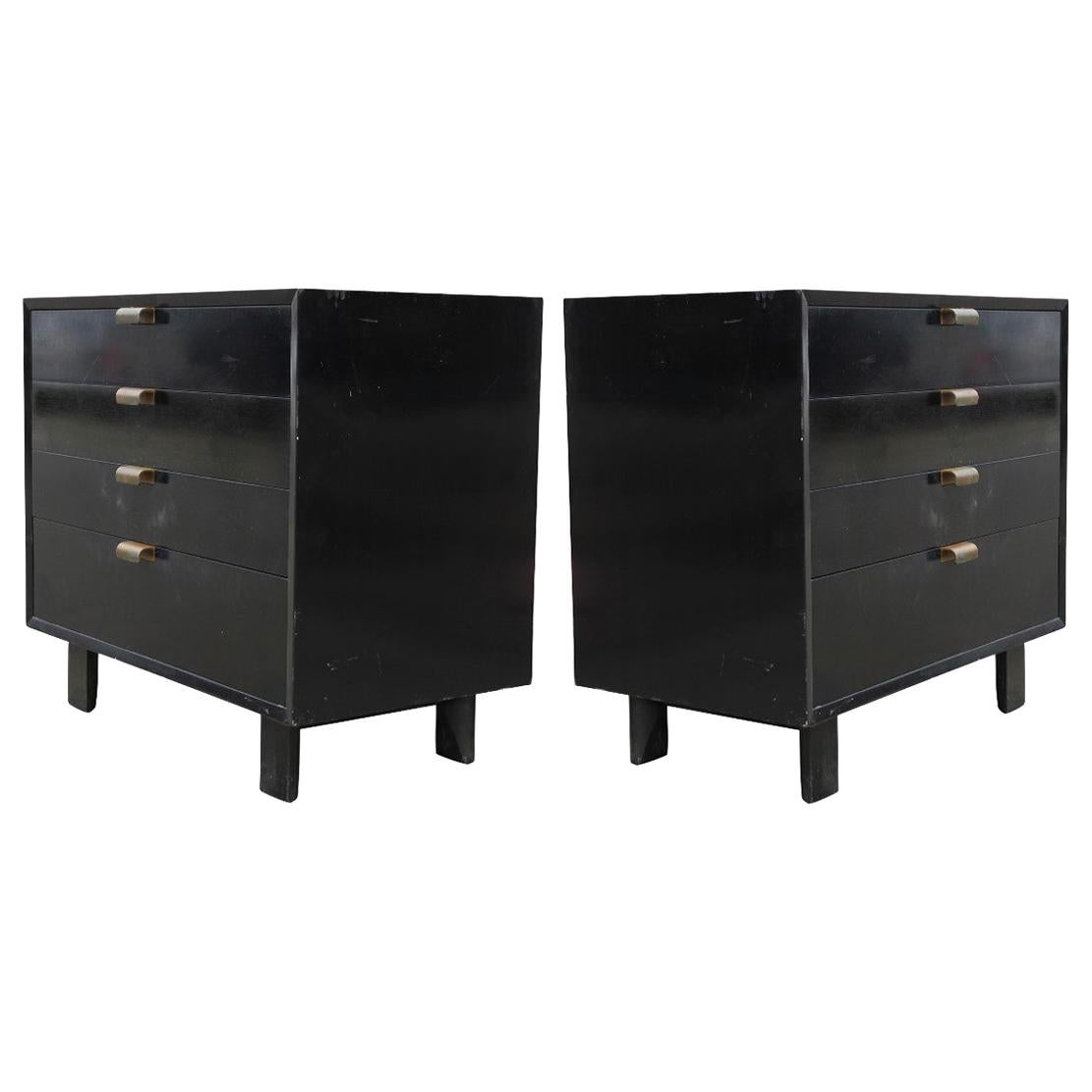 Pair of Herman Miller Black Finished Mid-Century Modern Chests by George Nelson