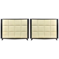 Pair of Herman Miller Gilbert Rohde Machine Age Padded Front Art Deco Dressers