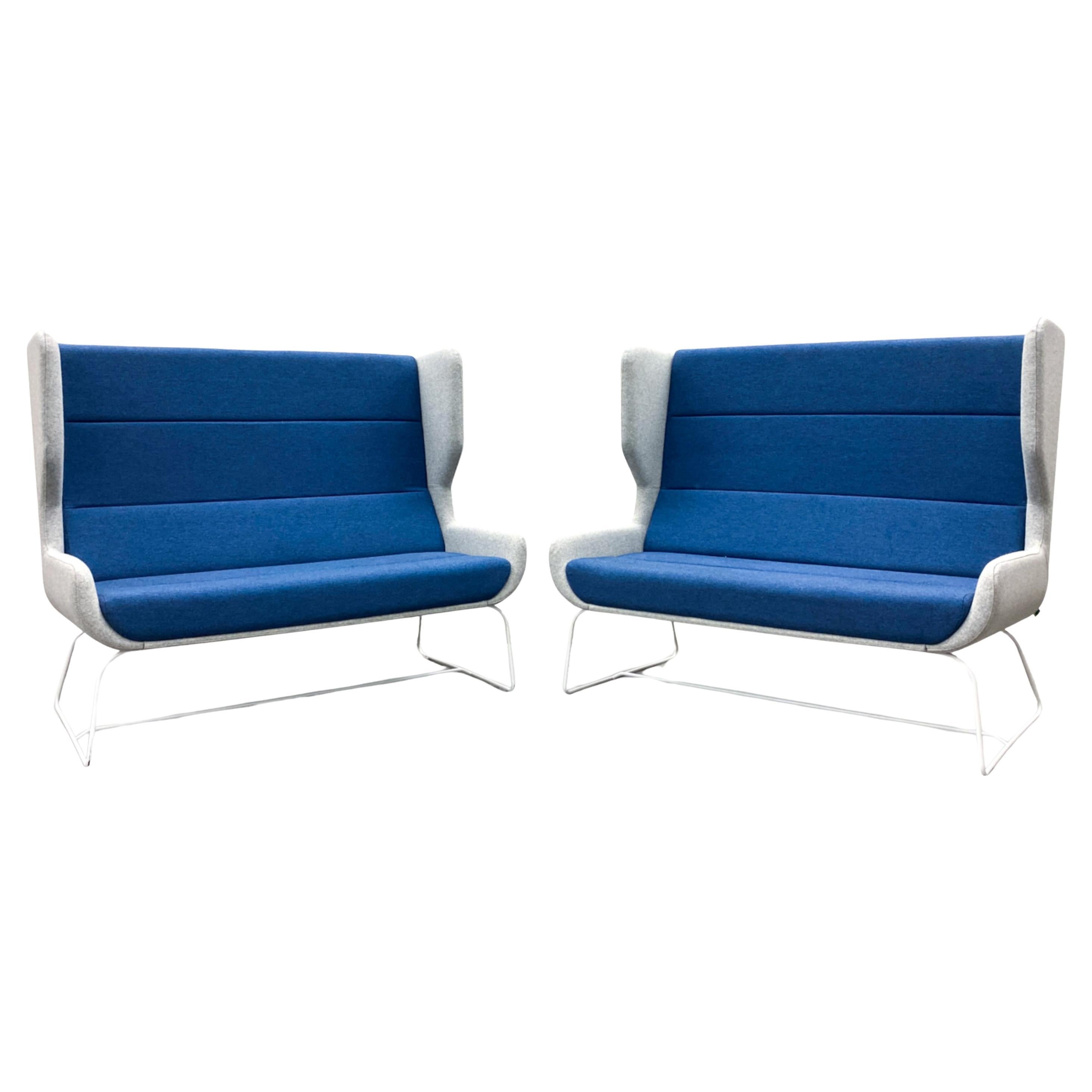 Pair of Herman Miller 'Hush' High Back Sofas
