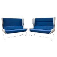 Pair of Herman Miller 'Hush' High Back Sofas