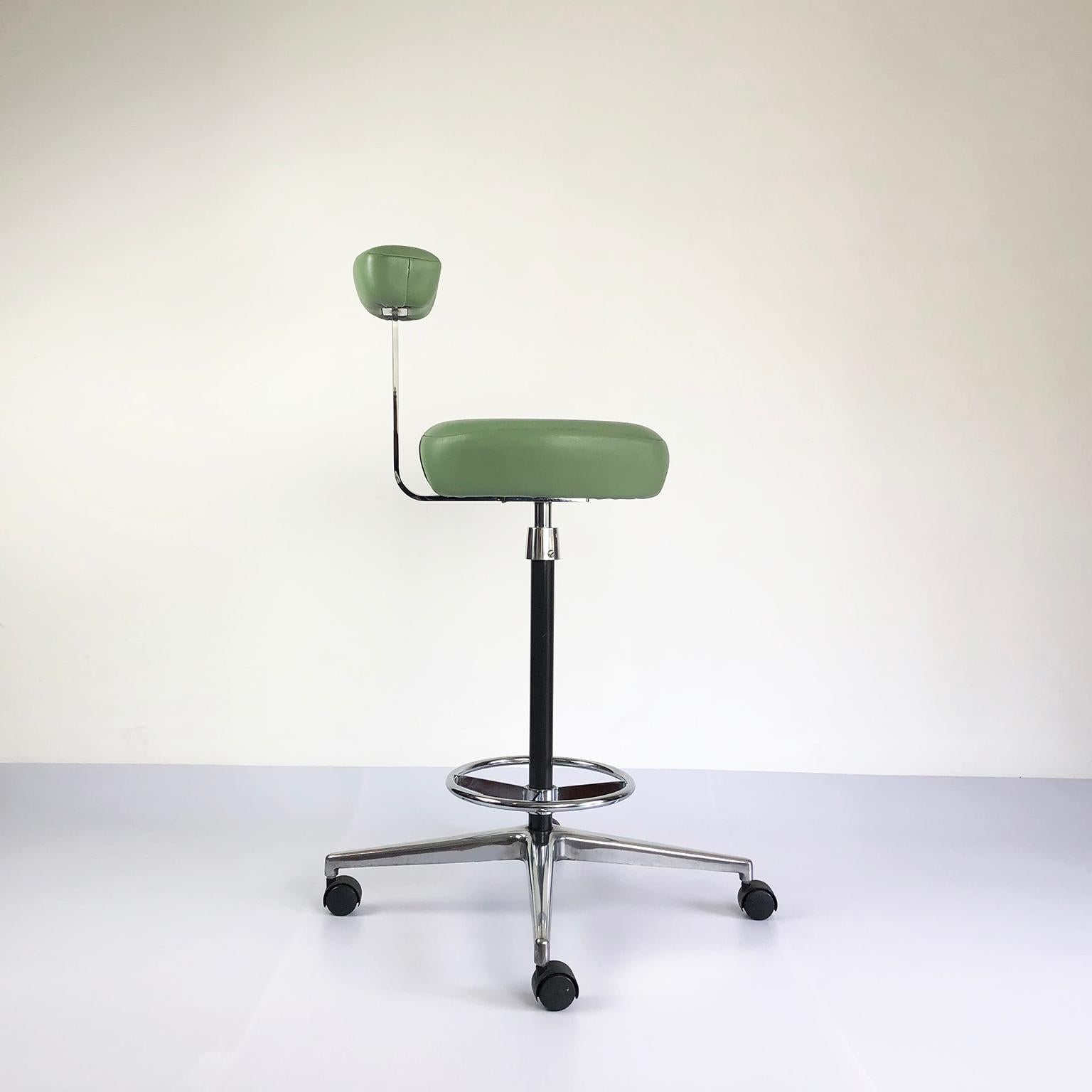 We offer this pair of George Nelson Perchs, includes Herman Miller original label, circa 1980.

About the Perch:

Designed in 1964 as part of the flexible, open, action office program, the Perch by George Nelson & assoc. is a versatile piece.