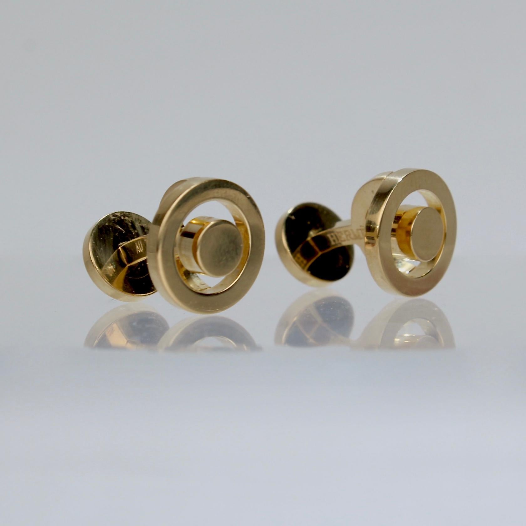 hermes gold cufflinks