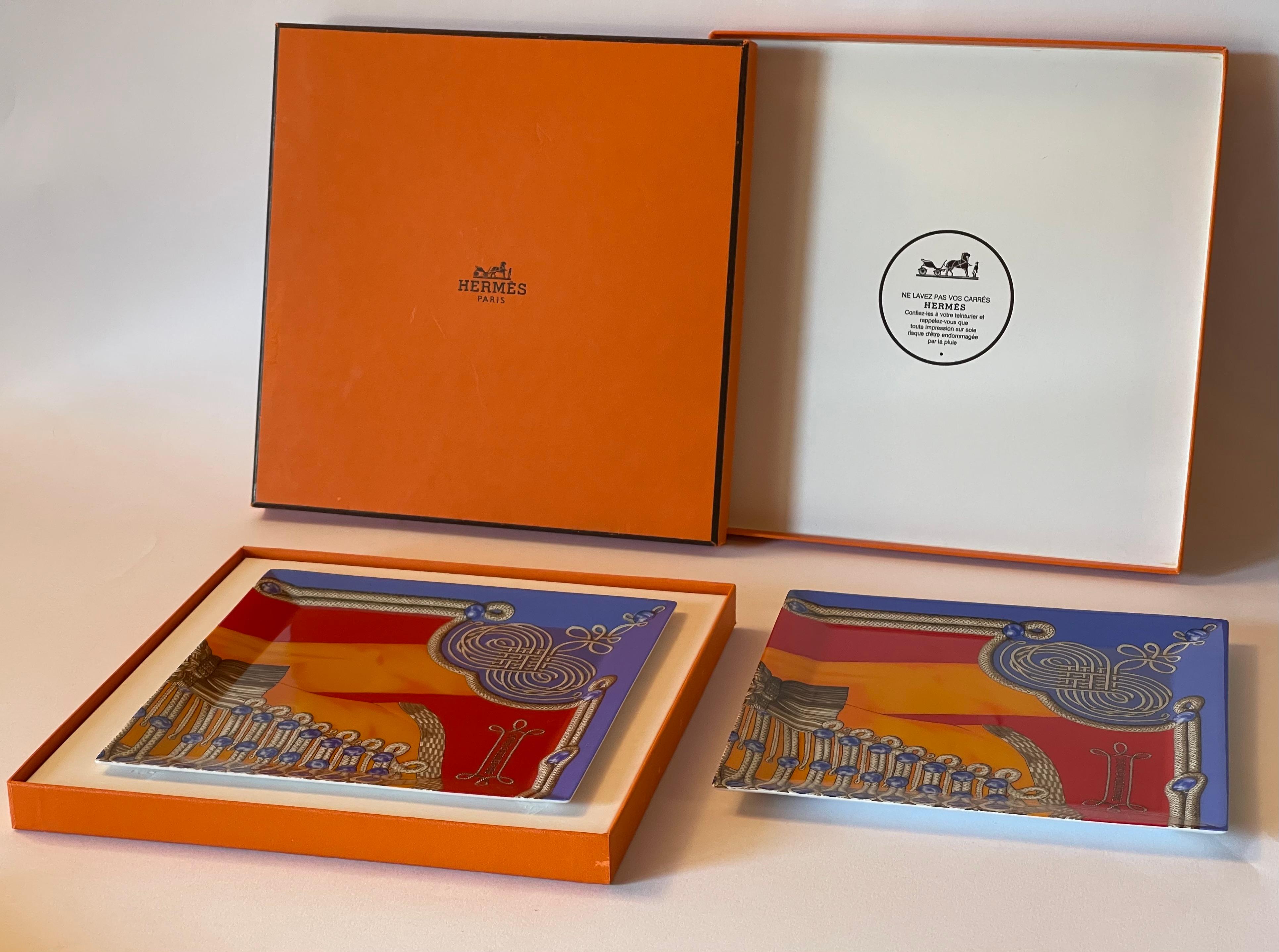 Hermes Pair of Brandebourgs Vide Poches or Change Trays In Excellent Condition For Sale In Los Angeles, CA
