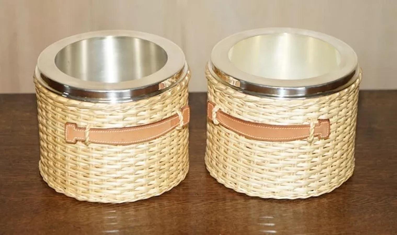 Royal House Antiques

Royal House Antiques is delighted to offer for sale this custom made pair of Champagne Buckets which are part of a suite of Hermes Paris “Farming” Kelly picnic equipment, Barenia Edition, custom made to order for Lady Victoria
