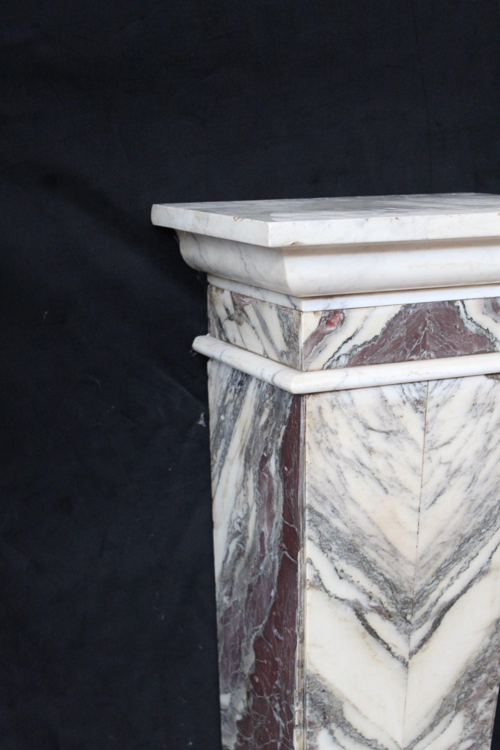 20th Century Pair of Herms in fine peach blossom marble For Sale