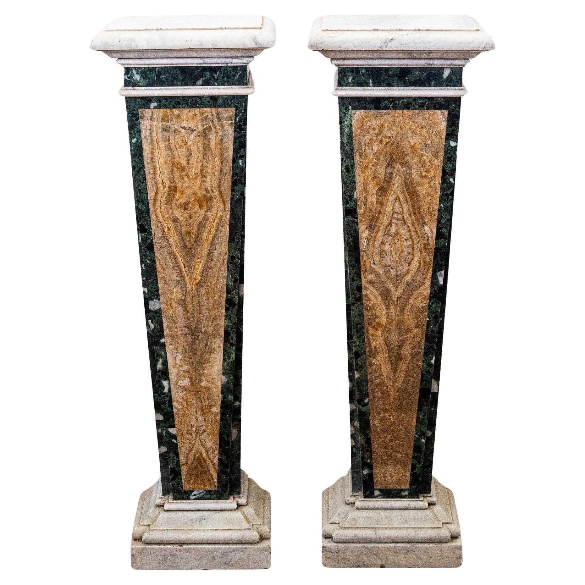 Pair of Herms in marble