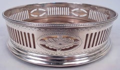 Pair of Hester Bateman Georgian Neoclassical Wine Bottle Coasters, 1787