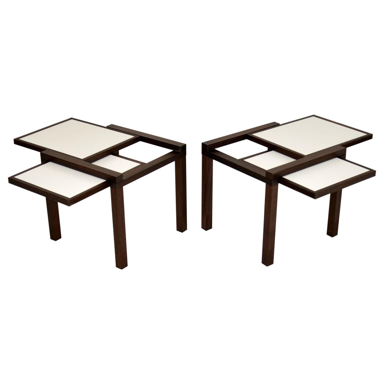 Pair of Hexa Side Tables by Bernard Vuarnesson for Bellato