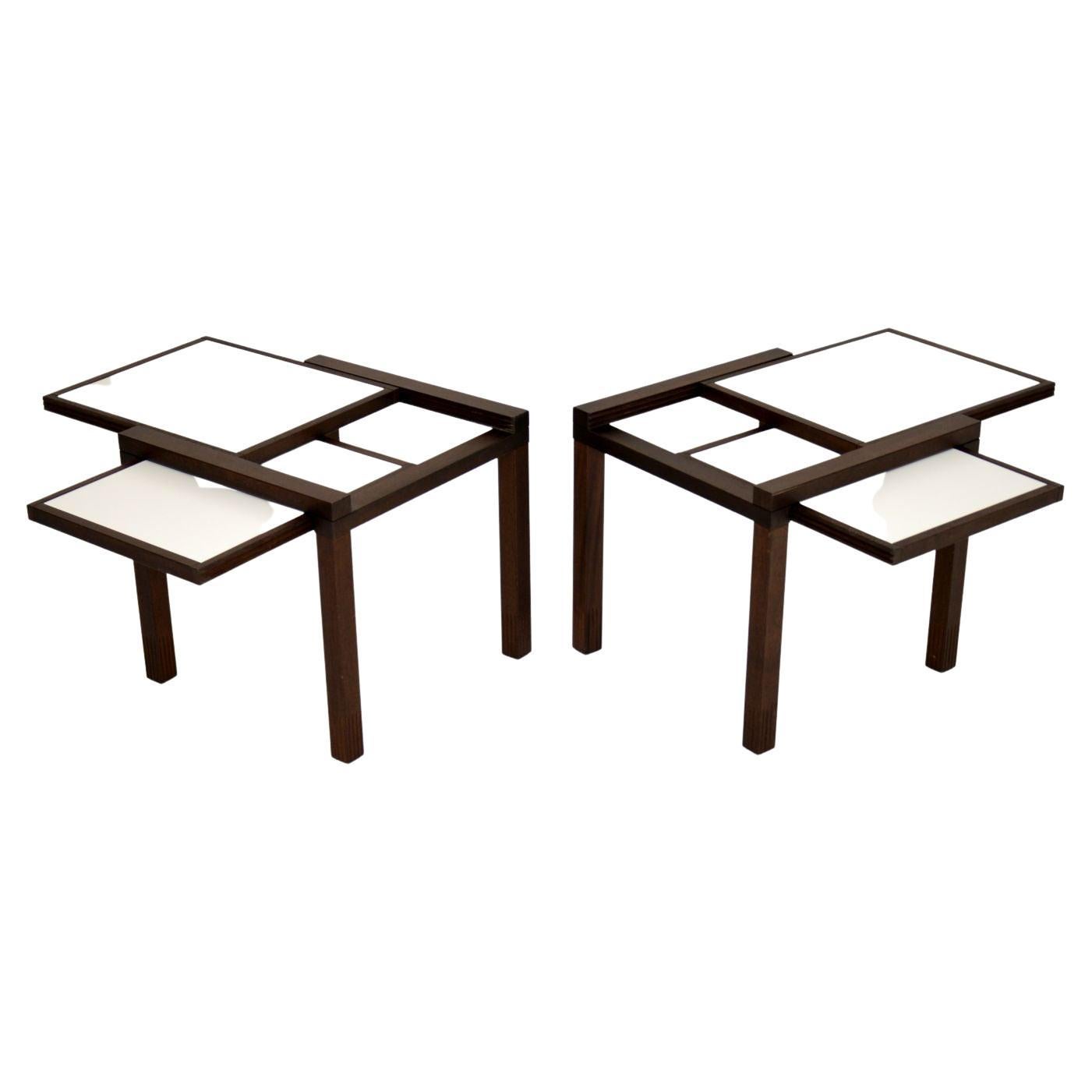 Pair of Hexa Side Tables by Bernard Vuarnesson for Bellato