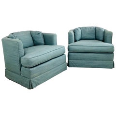Pair of Hexagon Swivel Lounge Chairs