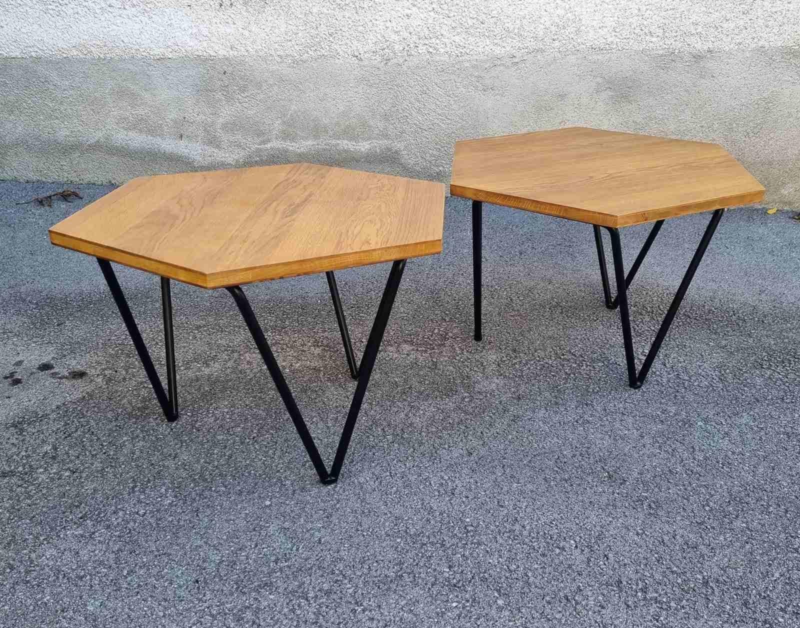 Coppia di tavolini esagonali di Gio Ponti per ISA Bergamo, Italia, anni '50 3