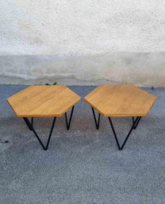 Pair of Hexagonal Coffee Tables by Gio Ponti for Isa Bergamo, Italy, 50s