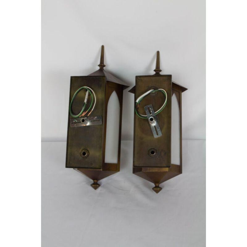 Pair of Hexagonal Exterior Sconces In Good Condition In Canton, MA
