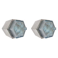 Pair of Hexagonal Modular Sconces / Flush Mounts by Poliarte