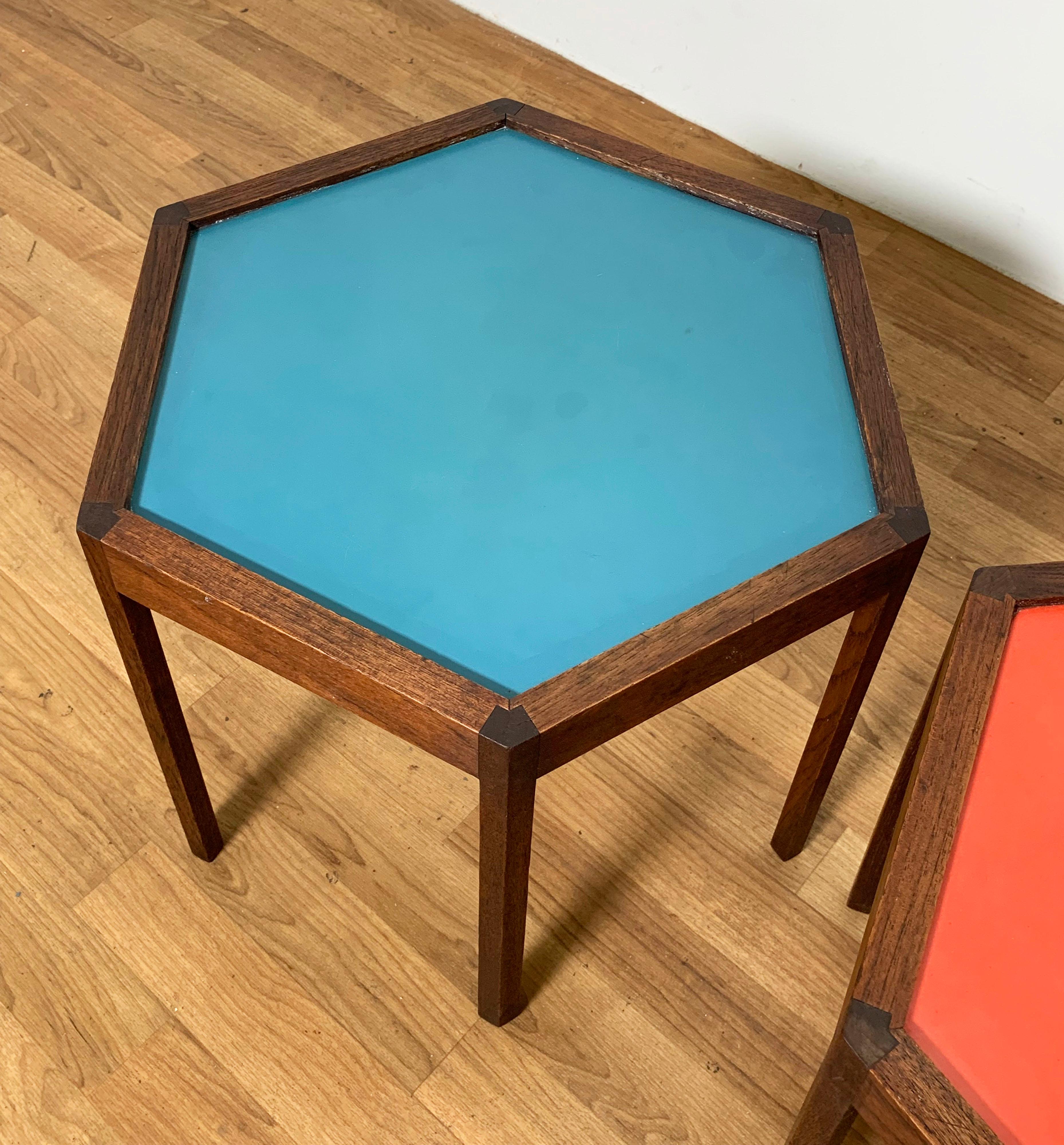 Scandinavian Modern Pair of Hexagonal Rosewood Side Tables by Hans C. Andersen, Denmark, Circa 1960s