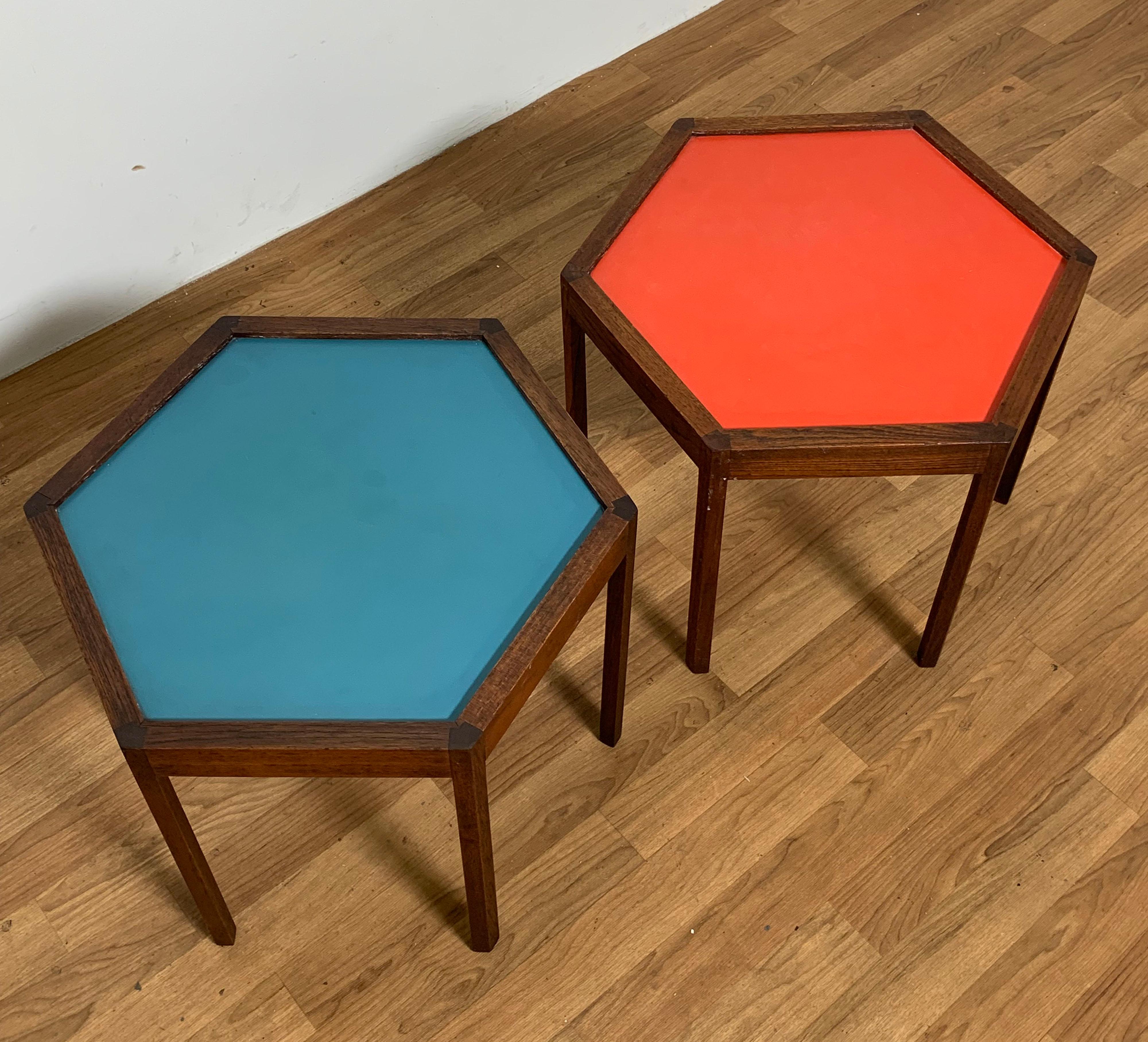 Pair of Hexagonal Rosewood Side Tables by Hans C. Andersen, Denmark, Circa 1960s 1