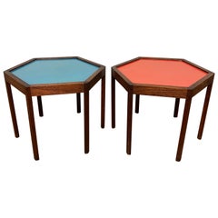 Pair of Hexagonal Rosewood Side Tables by Hans C. Andersen, Denmark, Circa 1960s