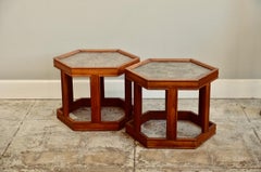 Pair of Hexagonal 'Domino' Side Tables by John Keal for Brown-Saltman