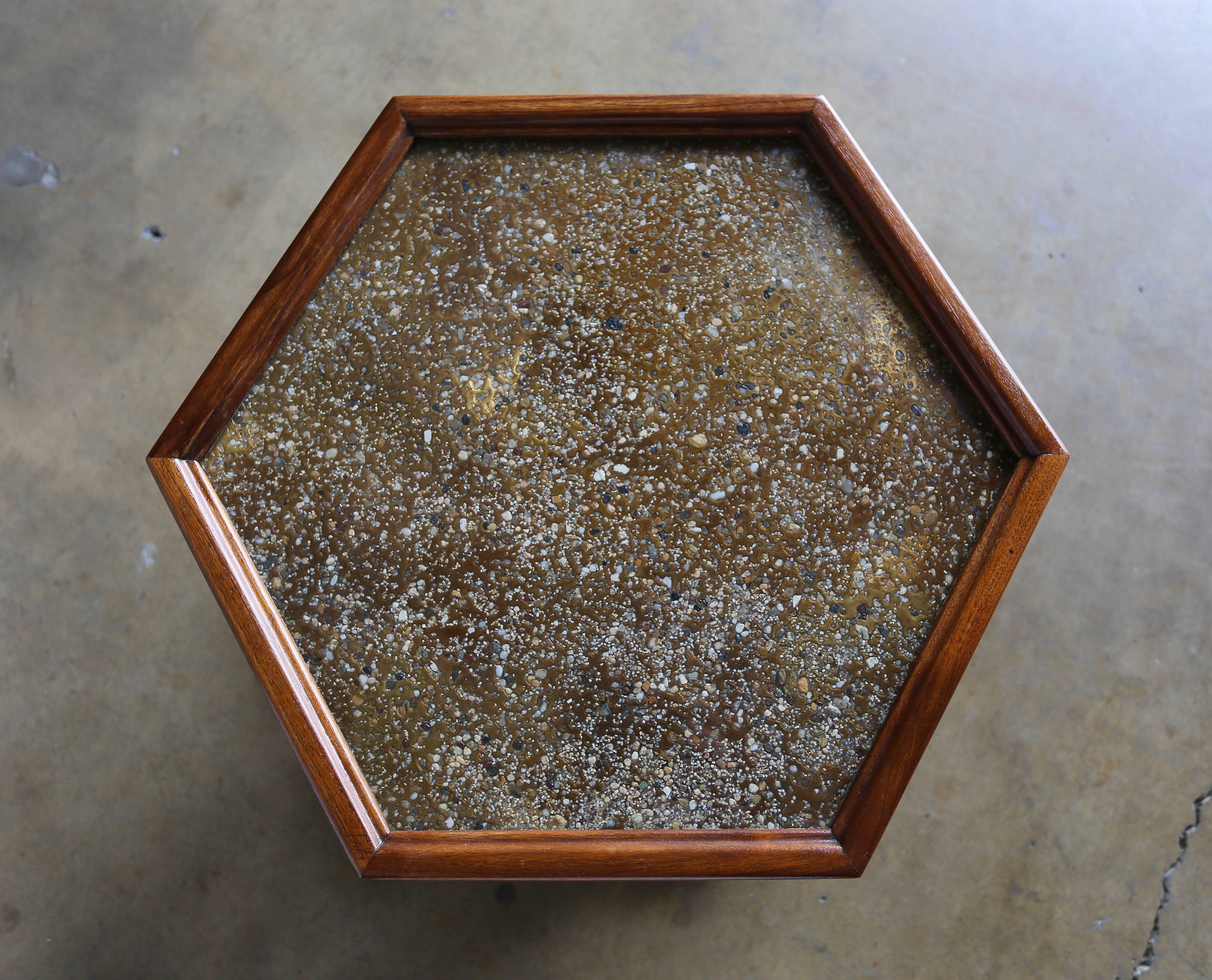 American Pair of Hexagonal Side Tables by John Keal for Brown Saltman