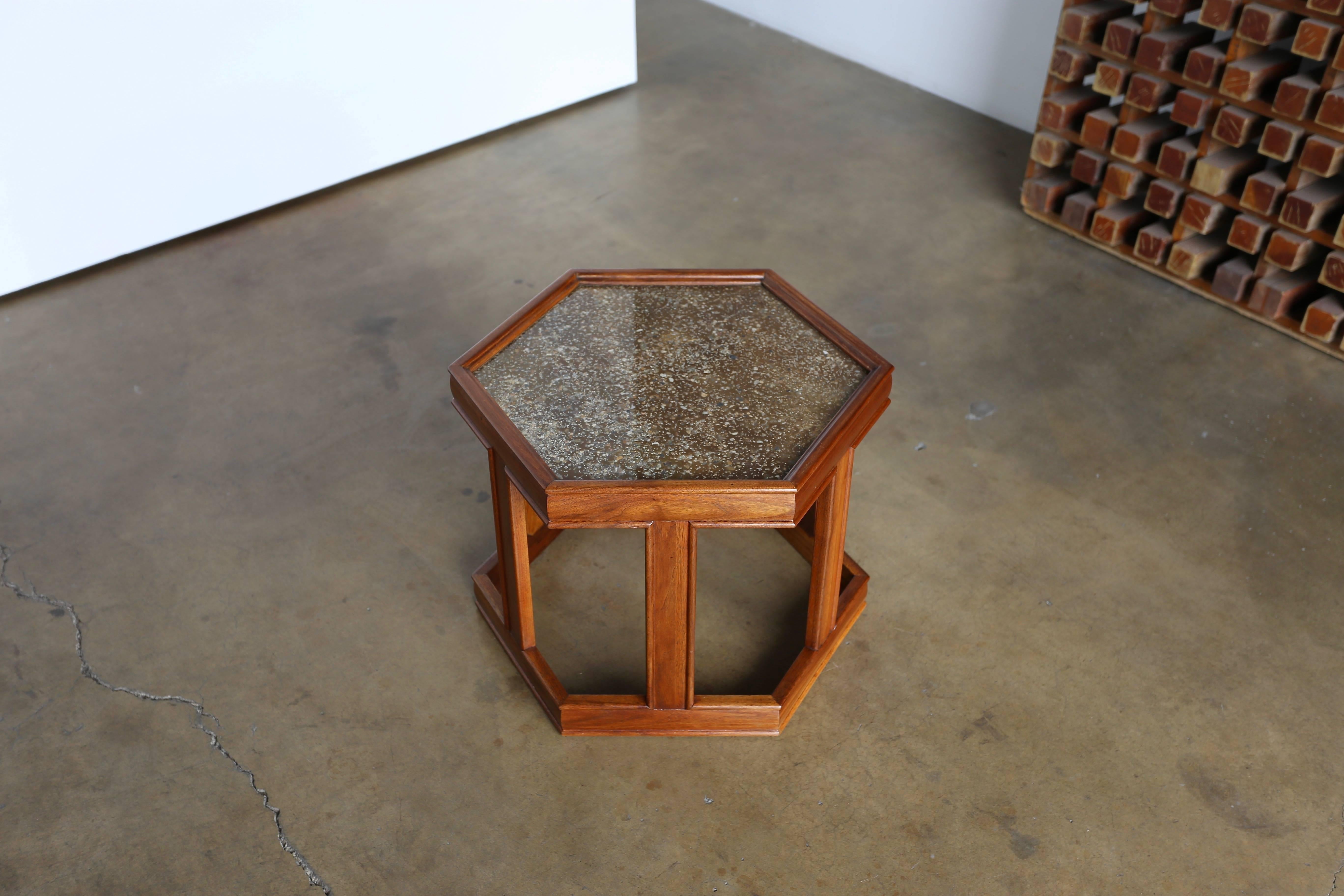 Pair of Hexagonal Side Tables by John Keal for Brown Saltman 2