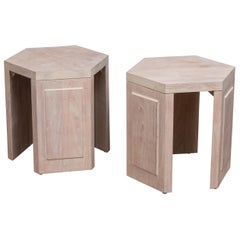 Pair of Hexagonal Side Tables by McGuire