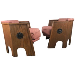Pair of Hexagonal " Spanish" Chairs Designed by Adrian Pearsall