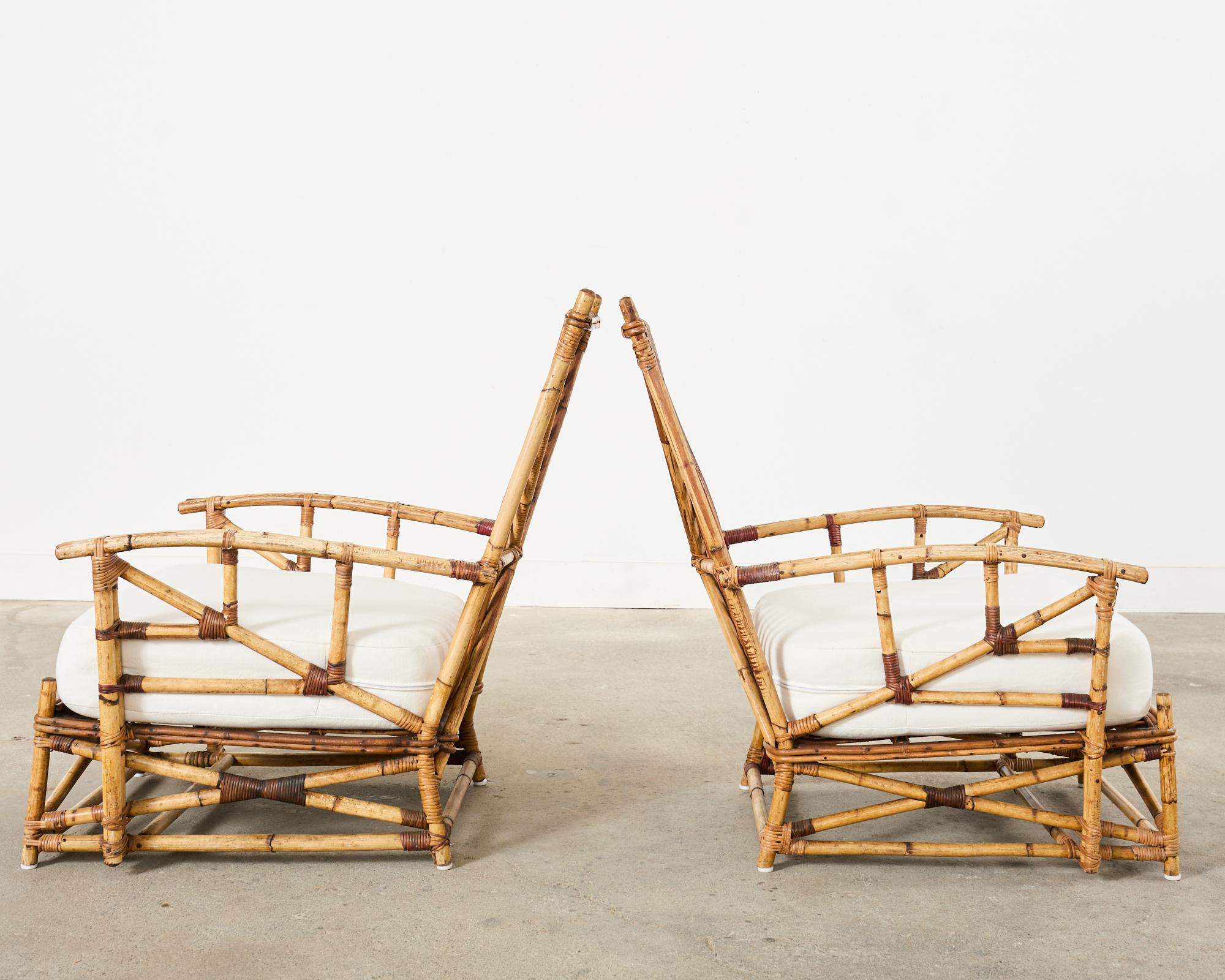 Lin Paire de chaises longues en rotin Heywood-Wakefield Arts and Crafts  en vente